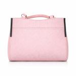 Blush Pink Structured Handbag for Women | Faux Leather Shoulder Tote