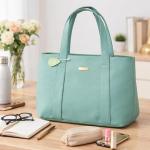 Mint Green Classic Tote Bag | Stylish Women’s Daily Use Handbag
