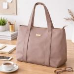 Classic Taupe Tote Bag for Women | Versatile Everyday Shoulder Bag