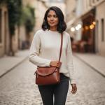 Brown Crossbody Bag for Women Stylish Sling Bag with Front Pocket Design