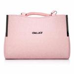 Blush Pink Structured Handbag for Women | Faux Leather Shoulder Tote