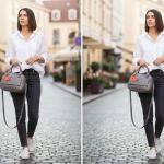 Women’s Small Grey Handbag with Sling Strap – Mini Everyday Shoulder Bag