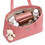 Pink Handbag for Women with Teddy Bear Charm | Cute Fashion Tote Bag