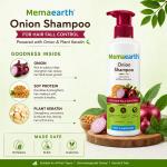 Memaearth Onion Shampoo for Hair Fall Control with Onion & Plant Keratin, Paraben & SLS Free, For All Hair Types, 250 ml