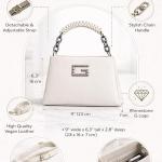 Women’s Tan Faux Leather Handbag | Structured Top Handle Shoulder Bag with Chain
