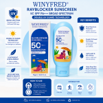 Winyfred Rayblocker Sunscreen SPF 50 PA+++ | Broad Spectrum UVA UVB Protection | Lightweight Non Greasy No White Cast | Korean Formula | Daily Use for Men & Women (75g)