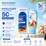 Winyfred Rayblocker Sunscreen SPF 50 PA+++ | Broad Spectrum UVA UVB Protection | Lightweight Non Greasy No White Cast | Korean Formula | Daily Use for Men & Women (75g)