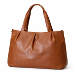 Women's Brown Faux Leather Tote Bag, Spacious Shoulder Handbag with Zip Closure, for Office, Travel and Daily Use