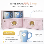 eramic Mug Set of 2 Matching Coffee Cups Premium Ceramic Tea Coffee Mug Set for Home Kitchen Office Stylish Drinking Cups for Tea Coffee Milk Hot Beverages | Blue