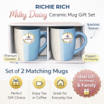 eramic Mug Set of 2 Matching Coffee Cups Premium Ceramic Tea Coffee Mug Set for Home Kitchen Office Stylish Drinking Cups for Tea Coffee Milk Hot Beverages | Blue