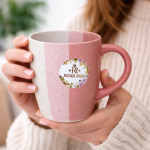 Ceramic Mug Set of 2 Matching Coffee Cups Premium Ceramic Tea Coffee Mug Set for Home Kitchen Office Stylish Drinking Cups for Tea Coffee Milk Hot Beverages | Pink