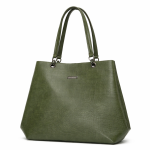 Olive Green Croc-Textured Tote Handbag | Women?s Structured Daily Use Bag