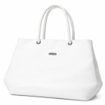 White Faux Leather Tote Bag for Women | Elegant Shoulder Handbag for Daily Use