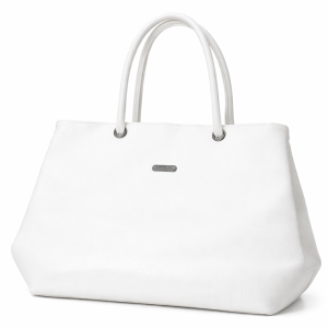 White Faux Leather Tote Bag for Women | Elegant Shoulder Handbag for Daily Use