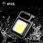 Rechargeable Mini COB LED Keychain Flashlight with Bottle Opener, Magnetic Base, Foldable Stand & Portable Emergency Work Light for Camping, Hiking, Car Repair and Outdoor Use