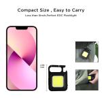 Rechargeable Mini COB LED Keychain Flashlight with Bottle Opener, Magnetic Base, Foldable Stand & Portable Emergency Work Light for Camping, Hiking, Car Repair and Outdoor Use