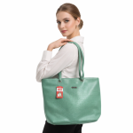 Mint Green Croc-Textured Tote Handbag | Women?s Stylish Shoulder Bag