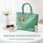 Mint Green Croc-Textured Tote Handbag | Women?s Stylish Shoulder Bag