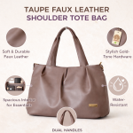 Women’s Sky Blue Soft PU Leather Shoulder Tote Bag with Double Handles, Spacious Handbag for Daily Use, Office, Travel & Casual Wear