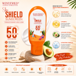 WINYFRED Skin Shield Sunscreen SPF 50 PA+++ with UVA/UVB Protection, Titanium Dioxide & Zinc Oxide Formula, Lightweight Non-Greasy Sunblock Cream for All Skin Types, 75gm