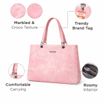 Pink Textured Tote Handbag for Women | Fashion Shoulder Bag for Everyday Use