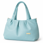 Women’s Sky Blue Soft PU Leather Shoulder Tote Bag with Double Handles, Spacious Handbag for Daily Use, Office, Travel & Casual Wear (Sky Blue)