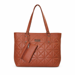 Classic Quilted Tote Handbag – Tan | Elegant Women’s Shoulder Bag