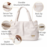 Women’s Sky Blue Soft PU Leather Shoulder Tote Bag with Double Handles, Spacious Handbag for Daily Use, Office, Travel & Casual Wear