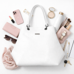 Elegant White Tote Handbag for Women | Structured Faux Leather Shoulder Bag