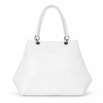 Elegant White Tote Handbag for Women | Structured Faux Leather Shoulder Bag