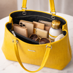 Yellow Croc-Textured Tote Handbag | Women?s Fashion Shoulder Bag