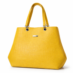 Yellow Croc-Textured Tote Handbag | Women?s Fashion Shoulder Bag